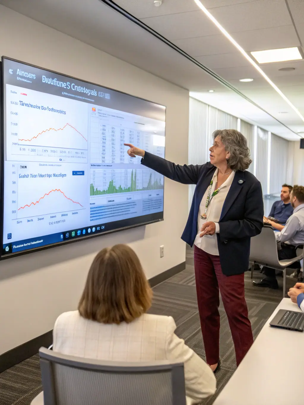 A consultant is presenting a growth strategy to a client, highlighting the potential for increased revenue and market share.