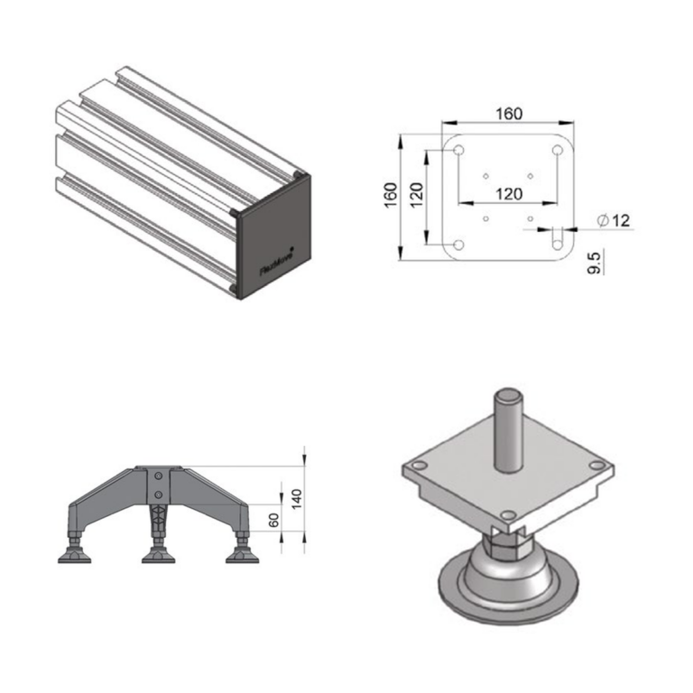 Feet, bases and floor mounting