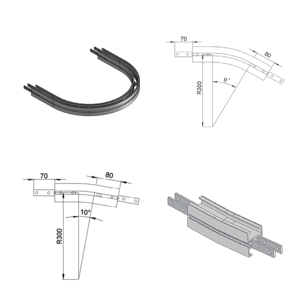 Custom-angle horizontal bends