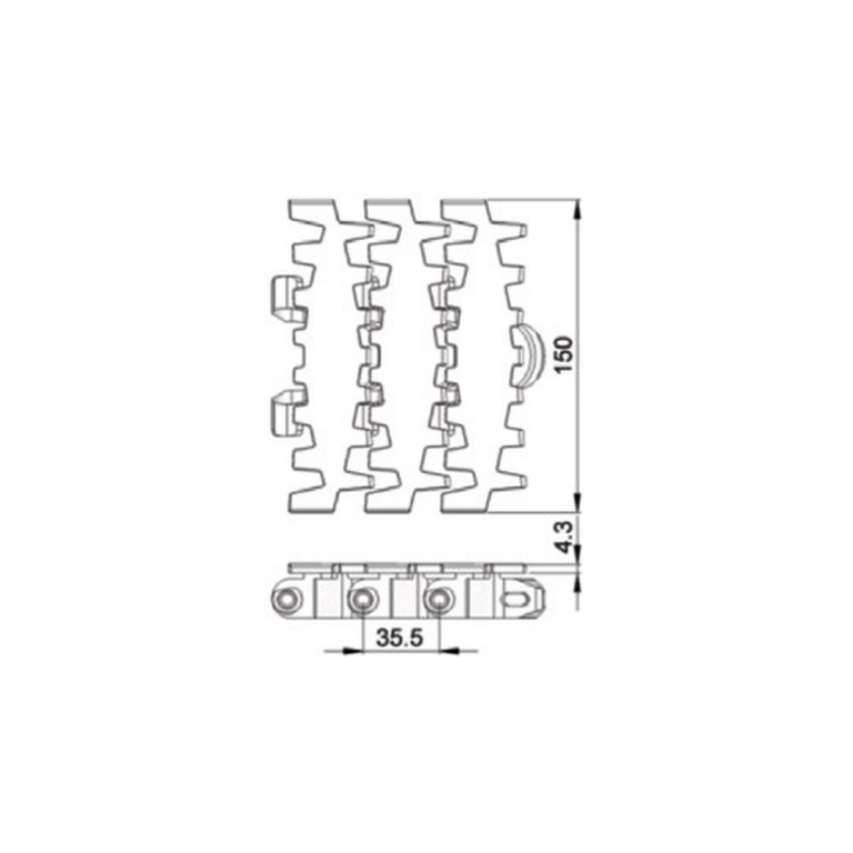 Wedge chains for vertical transport