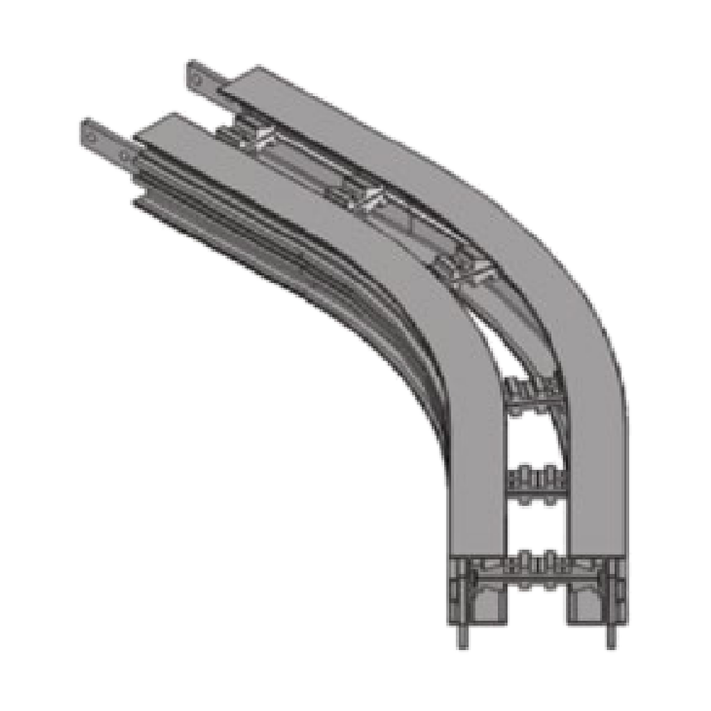 45-degree horizontal bends