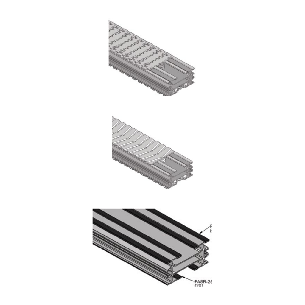 Slide rails and wear strips
