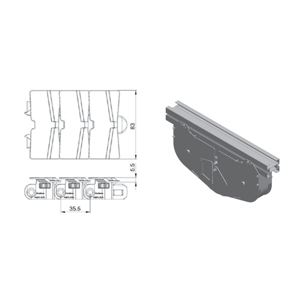 Combined drive and idler units