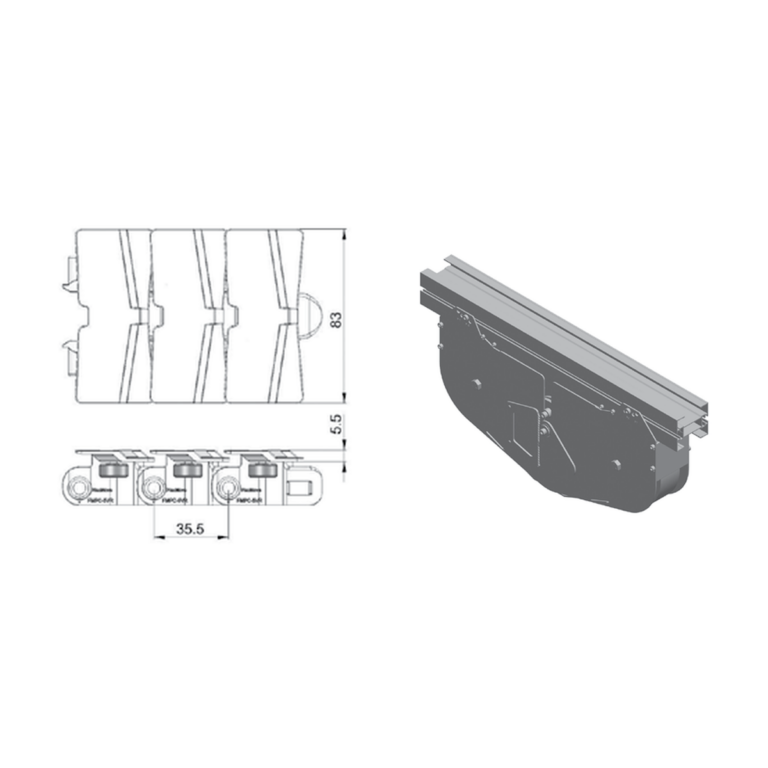 Combined drive and idler units