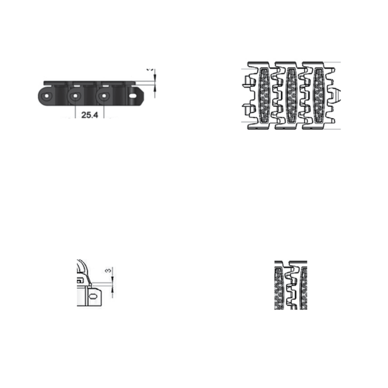 Flat cleated chains