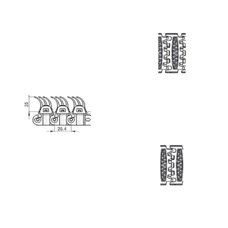 Roller cleat chains