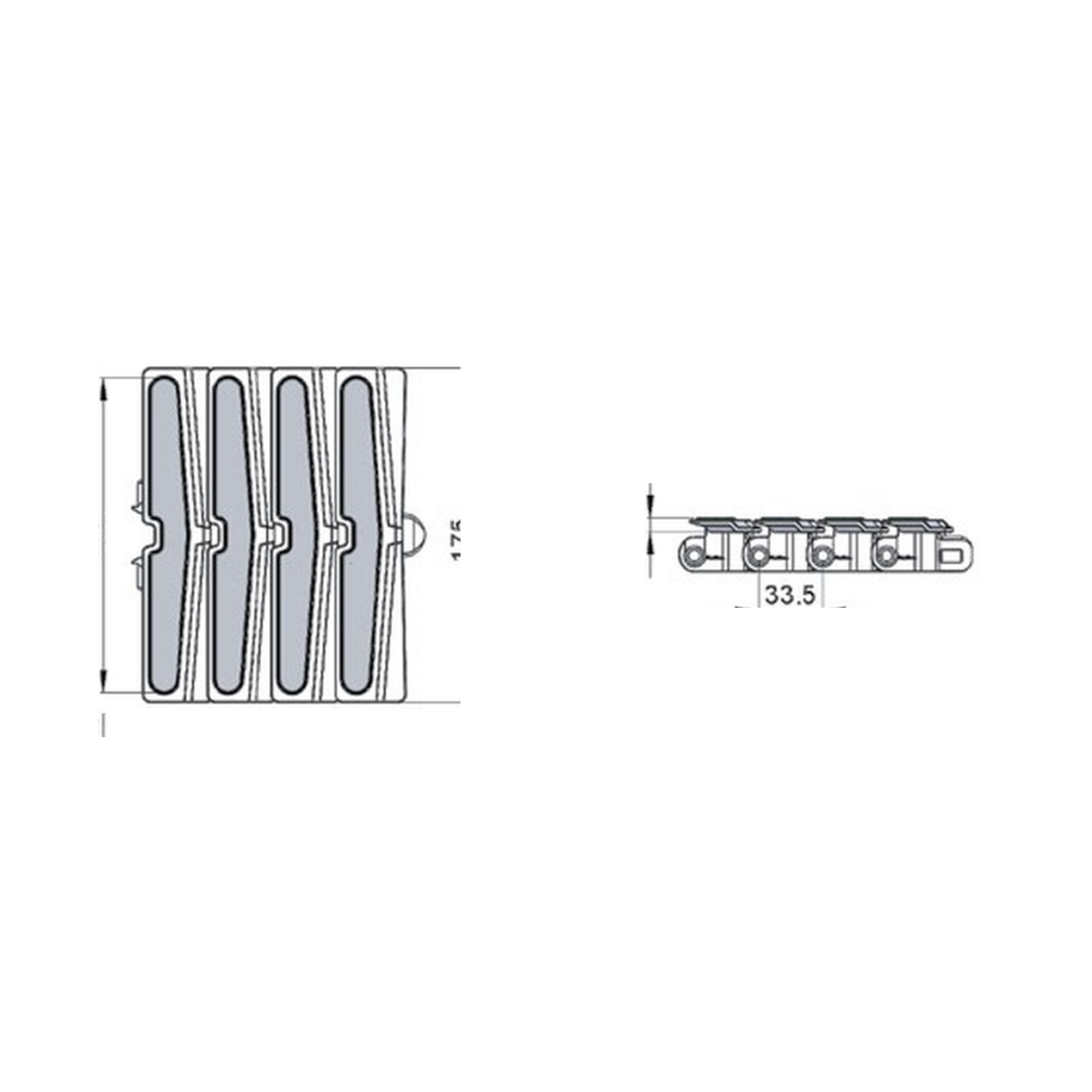 Wedge chains for vertical transport