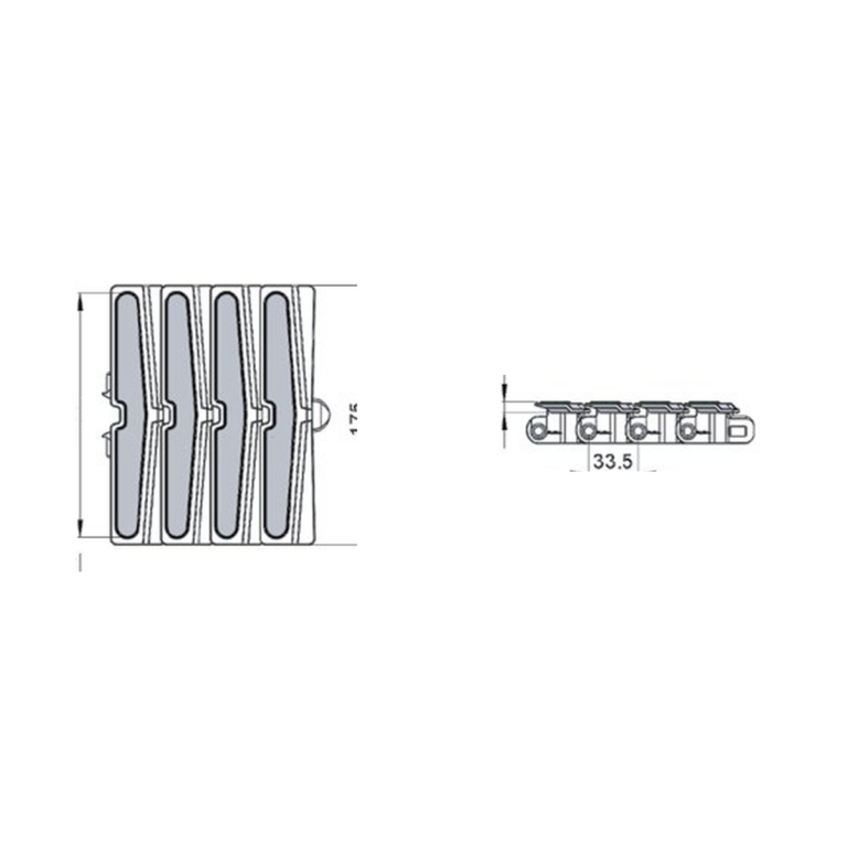 Wedge chains for vertical transport