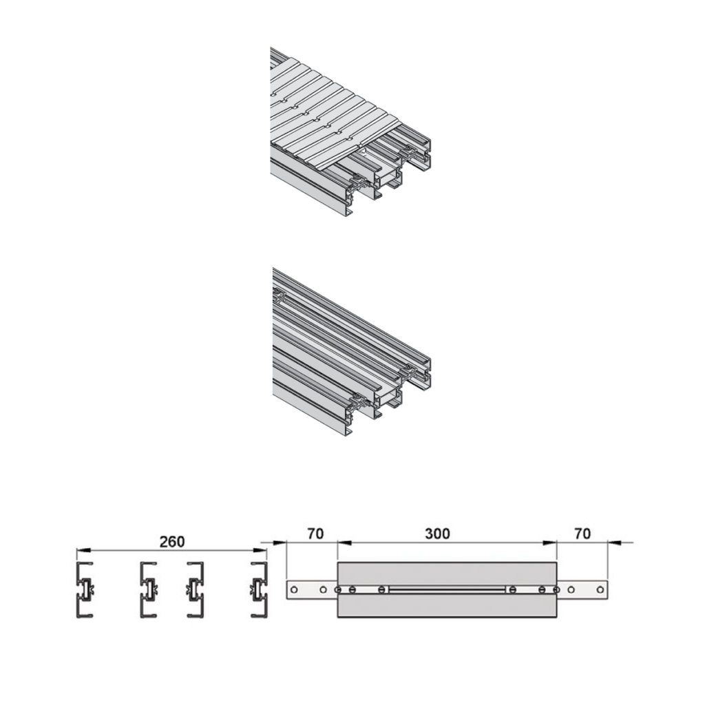 Slide rails and wear strips